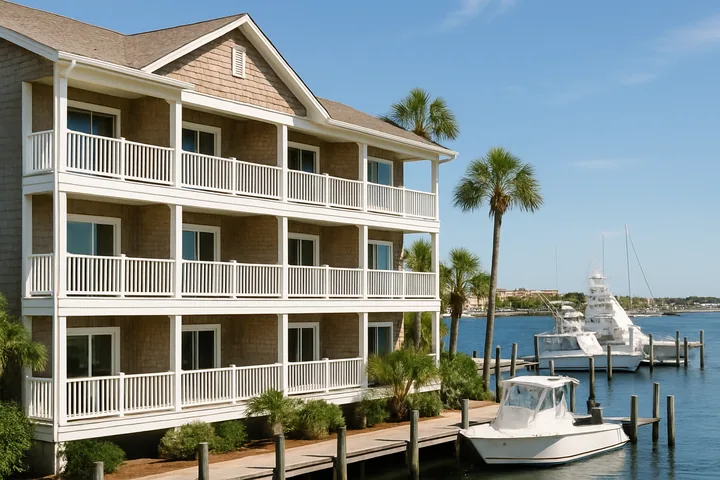 Illustrative Destin Harbor bayfront condominium